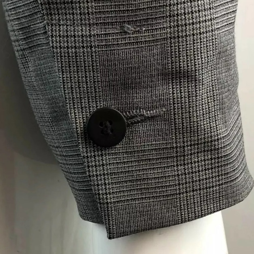 Zara Basic Plaid Stretchy One Button Blazer Jacket - image 3